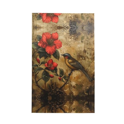 Modisches Geschirrtuch mit Blumen- und Vogel-Kunstdruck, weich, saugfähig, Geschirrtücher und Tischdekorationstücher Modisches Geschirrtuch mit Blumen- und Vogel-Kunstdruck, weich, saugfähig, Geschirrtücher und Tischdekorationstücher von Hingor
