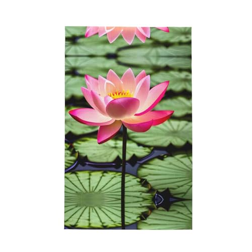 Modisches Geschirrtuch mit Lotusblumen-Druck, weich, saugfähig, Geschirrtücher und Tischdekorationstücher Modisches Geschirrtuch mit Lotusblumen-Druck, weich, saugfähig, Geschirrtücher und Tischdekorationstücher von Hingor