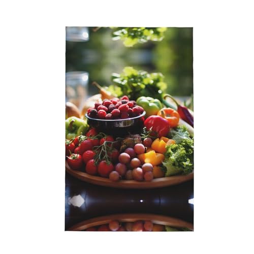Modisches Geschirrtuch mit Obst- und Gemüseaufdruck, weich, saugfähig, Geschirrtücher und Tischdekorationstücher Modisches Geschirrtuch mit Obst- und Gemüseaufdruck, weich, saugfähig, Geschirrtücher und Tischdekorationstücher von Hingor