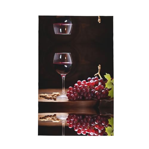 Modisches Geschirrtuch mit Rotwein-Galssen-Druck, weich, saugfähig, Geschirrtücher und Tischdekorationstücher von Hingor