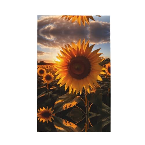 Modisches Geschirrtuch mit Sonnenblumenfeld, Sonnenuntergang, weich, saugfähig, Geschirrtücher und Tischdekorationstücher Modisches Geschirrtuch mit Sonnenblumenfeld, Sonnenuntergang, weich, saugfähig, Geschirrtücher und Tischdekorationstücher von Hingor
