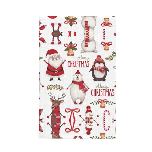Modisches Geschirrtuch mit Weihnachtsmann-Druck, weich, saugfähig, Geschirrtücher und Tischdekorationstücher Modisches Geschirrtuch mit Weihnachtsmann-Druck, weich, saugfähig, Geschirrtücher und Tischdekorationstücher von Hingor