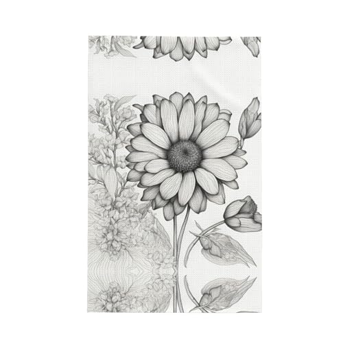 Modisches handgezeichnetes Geschirrtuch mit Blumen-Motiv, weich, saugfähig, Geschirrtücher und Tischdekorationstücher Modisches handgezeichnetes Geschirrtuch mit Blumen-Motiv, weich, saugfähig, Geschirrtücher und Tischdekorationstücher von Hingor