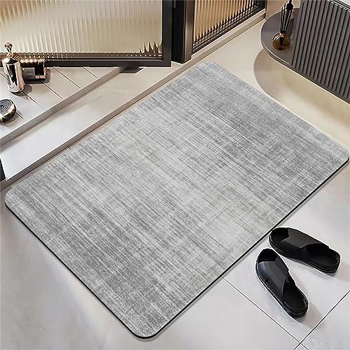 Badezimmerteppich, Badematte, Badematte Stein, Teppich Läufer, Stone Bath Mat, Badteppich Rutschfest Waschbar, Absorbierende Badematte, Duschmatte, Badvorleger, Duschvorleger, Carpet Grey-120x180cm von Hinnin