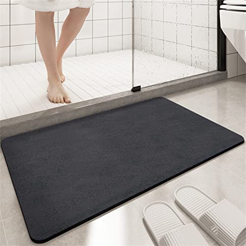 Badezimmerteppich, Badematte Rutschfest, Duschmatte Rutschfest, Duschvorleger, Badvorleger Badteppich Rutschfest Waschbar Teppich Badezimmer, Bathroom Mat, Bath Mat Mats, Bad Teppich, Schwarz-70x120cm von Hinnin