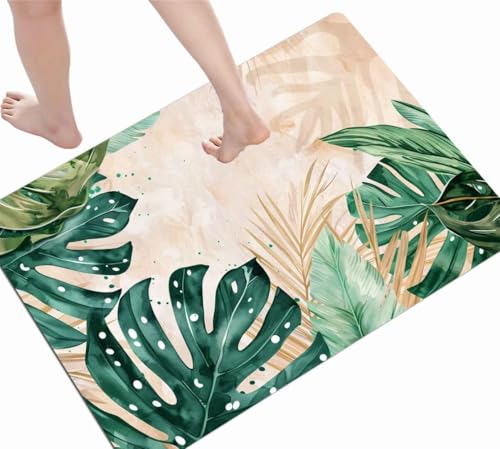 Badezimmerteppich, Badematte Schönheit, Badematte Stein Badteppich Badvorleger Rutschfest Waschbar, Duschvorleger Schnelltrocknend Badteppich 60x90cm Bad Teppich Badezimmer Teppiche, Bathroom Mat D-90 von Hinnin