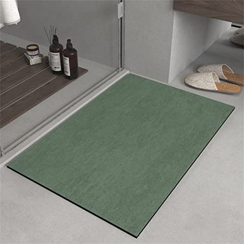 Badezimmerteppich Super Absorbierende Rutschfester Badematte, Badematten Badteppich 40x60cm Badvorleger Extra DüNn Schnelltrocknende Waschbare Badematte Home Rug, Badmatte Bodenmatte Floor Mat Grün von Hinnin