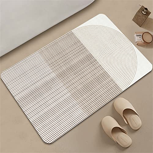 Badezimmerteppich Super Absorbierende Rutschfester Badematte, Badematten Badteppich 80x120cm Badvorleger Extra DüNn Schnelltrocknende Waschbare Badematte Home Rug, Badmatte Bodenmatte Floor Mat Grau von Hinnin