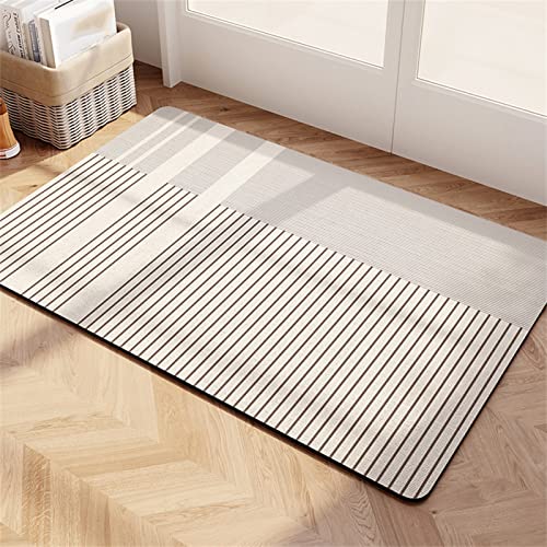 Badezimmerteppich Super Absorbierende Rutschfester Badematte, Badematten Badteppich 90x120cm Badvorleger Extra DüNn Schnelltrocknende Waschbare Badematte Home Rug, Badmatte Bodenmatte Floor Mat Grau von Hinnin