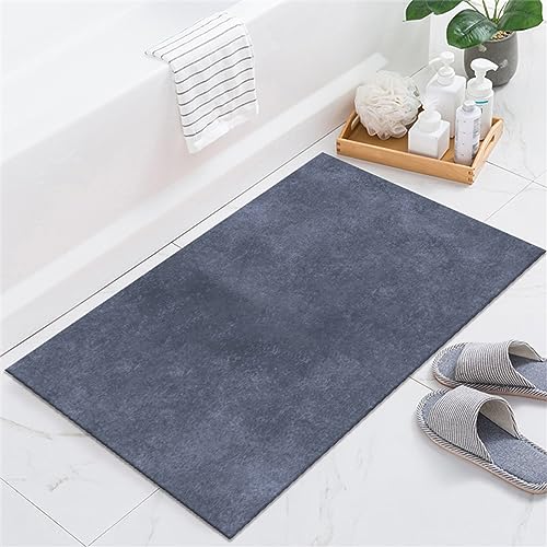 Hinnin Super Absorbierende Badematte Bodenmatte 80x150cm Teppich Läufer Duschvorleger Badematte rutschfest Fußmatten, Schnelltrocknende Badezimmerteppich Fußmatte Dusche, Badewannen Bathroom Mat Blue von Hinnin