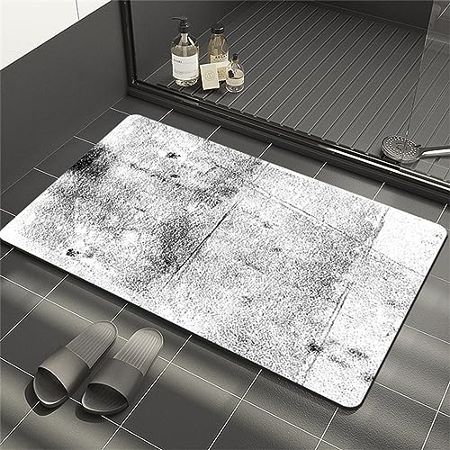 Super Absorbierende Badematte Bodenmatte 50x80cm Teppich Läufer Duschvorleger Badematte Rutschfest Fußmatten, Schnelltrocknende Badezimmerteppich Fußmatte Dusche, Badewannen Bathroom Mat Light Colours von Hinnin