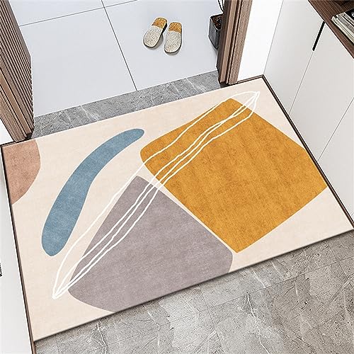 Super Absorbierende Badematte Bodenmatte 90x120cm Teppich Läufer Duschvorleger Badematte Rutschfest Fußmatten, Schnelltrocknende Badezimmerteppich Fußmatte Dusche, Badewannen Bathroom Mat Simplicity von Hinnin