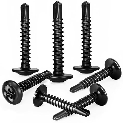 80 Stück 4,2 x 19 mm selbstbohrende Schrauben Oblaten schwarz für Bleche Dachfenster usw von Hinpote