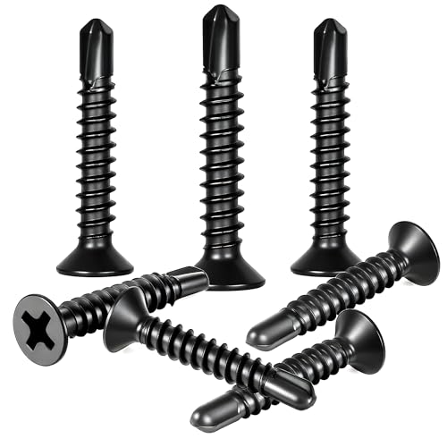 Selbstschneidende Schrauben, 4,2 x 13 mm, Senkkopf, schwarz, für Bleche, Dachfenster usw von Hinpote