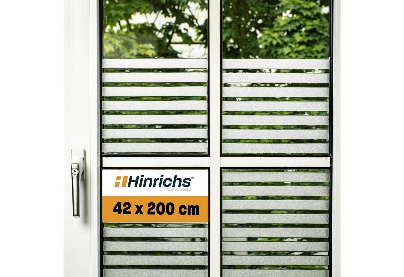 Fensterfolie Fensterfolie Streifenmuster, Hinrichs, blickdicht, Selbsthaftend 42x200 cm von Hinrichs