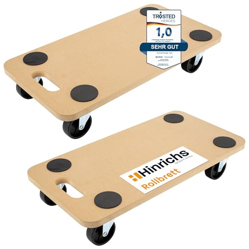 Hinrichs 2X Transportroller 58 x 30cm - Transport Rollbrett für Umzug & Werkstatt - Rollwagen Transport - Möbelroller Schwerlast max. 200 kg Tragkraft - Transporthilfen für Möbel - Transportbrett Hinrichs 2X Transportroller 58 x 30cm - Transport Rollbrett für Umzug & Werkstatt - Rollwagen Transport - Möbelroller Schwerlast max. 200 kg Tragkraft - Transporthilfen für Möbel - Transportbrett von Hinrichs