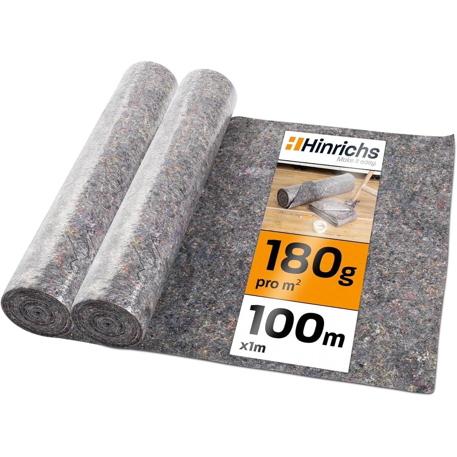 Hinrichs 2er Set Malervlies 50m x 1m Rolle 180g/m² von Hinrichs