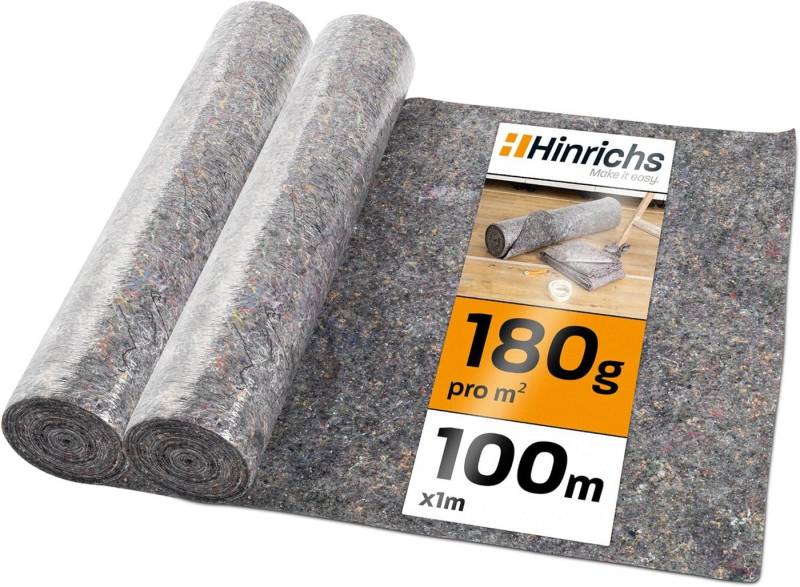 Hinrichs Malervlies Malervlies 2er Set 50m 180g/m² - Abdeckvlies Anti-Rutsch, Heimwerker von Hinrichs