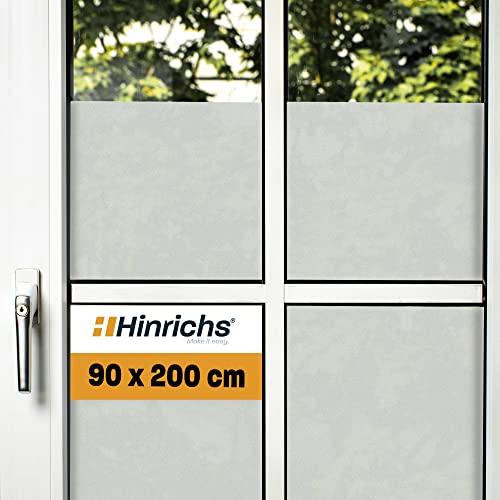Hinrichs UV Fensterfolie Selbsthaftend - 90 x 200 cm Folie Fenster Sichtschutz Matt - Milchglasfolie Selbstklebend Fenster Acrylglas Milchglas - Fensterfolie Sichtschutz Fenster innen von Hinrichs