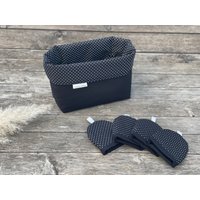 Frühstücksset in Schwarz Mit Weißen Punkten Brotkorb & 2Er, 4Er, 6Er, 8Er Oder 10Er Set Eierwärmer Geschenkidee Zu Jedem Anlass von HinterhofAmbiente