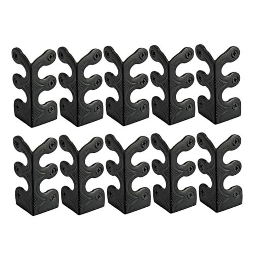 Eckenschutz für Möbel Retro-Eckenschutz aus Metall einfach zu installierender Eckenschutz für Fußleisten mit 60 Schrauben zum Abdecken von Dekorationsschäden Schwarz 10 Stück von Hintyne