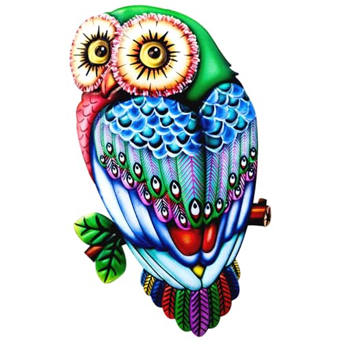 Eulen-Wandkunst bunte Eule aus Eisen Metall-Wandkunst hängende Zaundekoration für den Außenbereich Metallskulptur für Garten Hof und Terrasse Stil 1 Eulen-Wandkunst bunte Eule aus Eisen Metall-Wandkunst hängende Zaundekoration für den Außenbereich Metallskulptur für Garten Hof und Terrasse Stil 1 von Hintyne