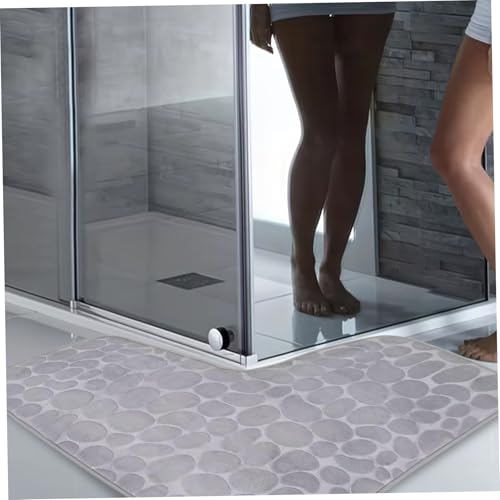 Gebogene Duschmatte weiche und saugfähige L-förmige Duschmatte aus Polyester waschbar für den Innenbereich zu Hause Gebogene Duschmatte weiche und saugfähige L-förmige Duschmatte aus Polyester waschbar für den Innenbereich zu Hause von Hintyne