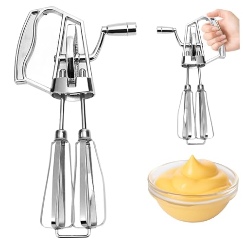 Handkurbel-Ei-Schläger rotierender Schneebesen aus Edelstahl Doppelkopf Handmixer mit Kurbel tragbares Küchenkochwerkzeug für den Haushalt Splitter Handkurbel-Ei-Schläger rotierender Schneebesen aus Edelstahl Doppelkopf Handmixer mit Kurbel tragbares Küchenkochwerkzeug für den Haushalt Splitter von Hintyne