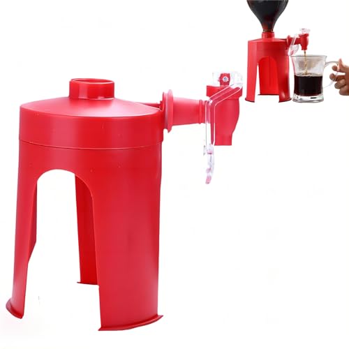 2 PCS 2 Liter Sodaspender Umgedrehter Sodaflaschenspender Kreativer Automatischer Wasserhahn Einfacher Schalter Für Getränke Küche Bar Zuhause Party Getränkewerkzeug Rot von Hintyne