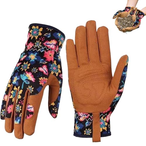 Hintyne Arbeitshandschuhe für Damen zum Unkrautjäten im Garten Leder-Gartenhandschuhe hohe Fingerfertigkeit Arbeitshandschuhe für Damen dornensicher kein Stechen zum Graben Pflanzen Style2 von Hintyne