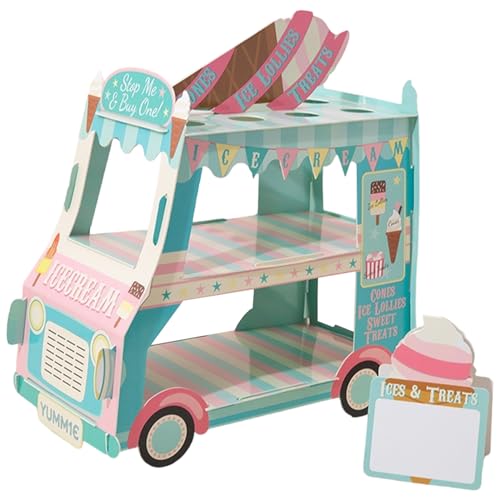 Hintyne Cupcake-Ständer 3-stöckiger Eiswagen aus Pappe Kindergeburtstagsdekoration Hintyne Cupcake-Ständer 3-stöckiger Eiswagen aus Pappe Kindergeburtstagsdekoration von Hintyne
