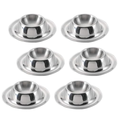 Hintyne Eierhalter aus Edelstahl Eierbecherhalter stapelbare Eierbecher aus Edelstahl für die Küche weichgekochte Eier Ständer Werkzeuge 6 Stück von Hintyne