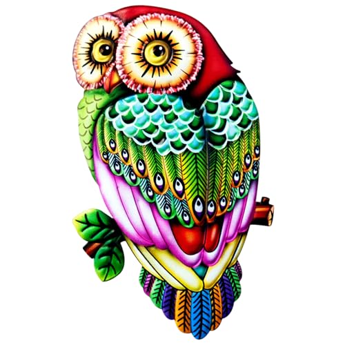 Hintyne Eulen-Wandkunst Bunte Eule aus Eisen Metall-Wandkunst hängende Zaundekoration für den Außenbereich Metallskulptur für Garten Hof Terrasse Innen- und Außenbereich Ornament Stil 2 Hintyne Eulen-Wandkunst Bunte Eule aus Eisen Metall-Wandkunst hängende Zaundekoration für den Außenbereich Metallskulptur für Garten Hof Terrasse Innen- und Außenbereich Ornament Stil 2 von Hintyne