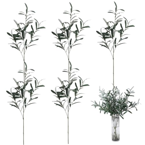 Hintyne Olivenzweige Für Vasen 5 Stück Künstliche Olivenzweige 76,2 cm Künstliche Olivenzweige Ohne Oliven 4 Zweige Realistische Grüne Stiele Künstlicher Olivenbaum Typ 2 von Hintyne
