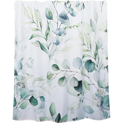 Hintyne Salbeigrüner Duschvorhang 59x71 Zoll wasserdichter Salbeigrüner Duschvorhang Aquarell Olivgrün Botanischer Leichter waschbarer Duschvorhangstoff von Hintyne