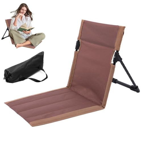 Hintyne Strandliege Klappbar Strandkorb mit Tragetasche Tragbare Sonnenliege Strandliege mit Rückenlehne Klappbarer Strandstuhl für Urlaub Garten & Park Braun von Hintyne