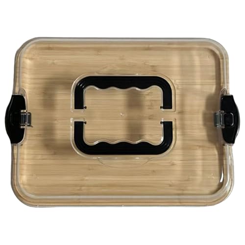 Hintyne Wurstbrett mit Deckel tragbare Wurstbretter aus Holz mit verschließbarem durchsichtigem Deckel abgedecktes Serviertablett für Picknick-Camping Hintyne Wurstbrett mit Deckel tragbare Wurstbretter aus Holz mit verschließbarem durchsichtigem Deckel abgedecktes Serviertablett für Picknick-Camping von Hintyne