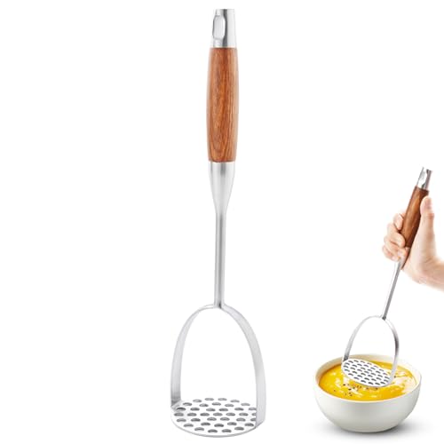 Kartoffelstampfer aus Edelstahl 3, 2 x 13 Zoll Kartoffelstampfer mit hängendem Holzgriff für Tomaten Bohnen Obst und Gemüse aus Edelstahl Kartoffelstampfer aus Edelstahl 3, 2 x 13 Zoll Kartoffelstampfer mit hängendem Holzgriff für Tomaten Bohnen Obst und Gemüse aus Edelstahl von Hintyne
