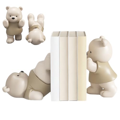 Niedliche Buchstützen 1 Paar Bär dekorative Buchstützen wasserdicht staubdicht Harz Regalhalter rutschfest für Zuhause Büro Geschenk Niedliche Buchstützen 1 Paar Bär dekorative Buchstützen wasserdicht staubdicht Harz Regalhalter rutschfest für Zuhause Büro Geschenk von Hintyne
