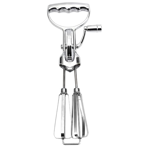 Schneebesen mit Handkurbel Schneebesen mit Handkurbel rotierender Schneebesen aus Edelstahl Doppelkopf-Handmixer mit Kurbel tragbares Küchenkochwerkzeug groß von Hintyne