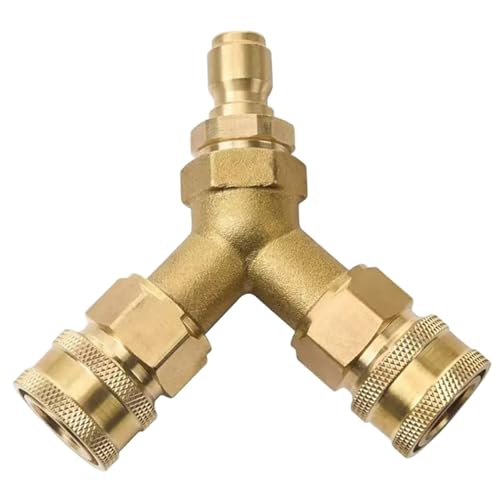 Wasserleitungsverteiler 3/8 Y-förmiger Propan-Schnellanschlussverteiler Gas-Schnellanschluss Messing Dreiwege-Split-Verbindung von Hintyne