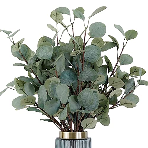 HinyoCo 6 Pcs Künstliche Eukalyptusblätter,90 cm Hohe Stämme Faux Silber Dollar Eukalyptusblatt Zweige in Grau Grün für Home Party Hochzeit Dekoration HinyoCo 6 Pcs Künstliche Eukalyptusblätter,90 cm Hohe Stämme Faux Silber Dollar Eukalyptusblatt Zweige in Grau Grün für Home Party Hochzeit Dekoration von HinyoCo