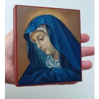 Heilige Jungfrau Maria.100% Handgeschriebene Ikone 11x10x2, 5cm. Saint Mary. Virgin Mary Heilige Jungfrau Maria.100% Handgeschriebene Ikone 11x10x2, 5cm. Saint Mary. Virgin Mary von HinzArtKunst