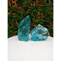 2 Stk. 1516 Gr Andara Kristalle Monatomic Aqua Blau Mit Kugel Innen von HinzCrystalShop
