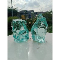2 Stück 1265 Gr. Aus Rohen Natürlichen Andara Kristallen Monoatomisch Türkis Grün von HinzCrystalShop
