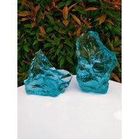 2 Stück 1433 Gr Grobe Andara Kristalle Einatomig Aqua Blau Mit Motiv Bubble Innen von HinzCrystalShop