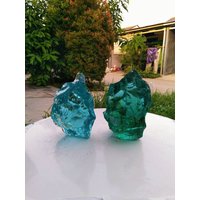 2 Stück 1719 Gr Grobe Andara Kristalle Türkis Grün Und Aqua Blau Einatomig von HinzCrystalShop