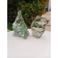 2 Stück 1813 Gr Raue Natürliche Andara Kristalle Einatomig Hellgrün Mit Motiv Bubble Im Inneren von HinzCrystalShop