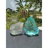 2 Stück 2196 Gr Andara Kristalle Monatomic Farben Grau Und Türkis Grün von HinzCrystalShop