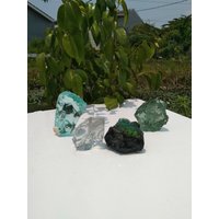 4 Stück 1199 Gr Raue Andara Kristalle Monatomic Multycolor von HinzCrystalShop